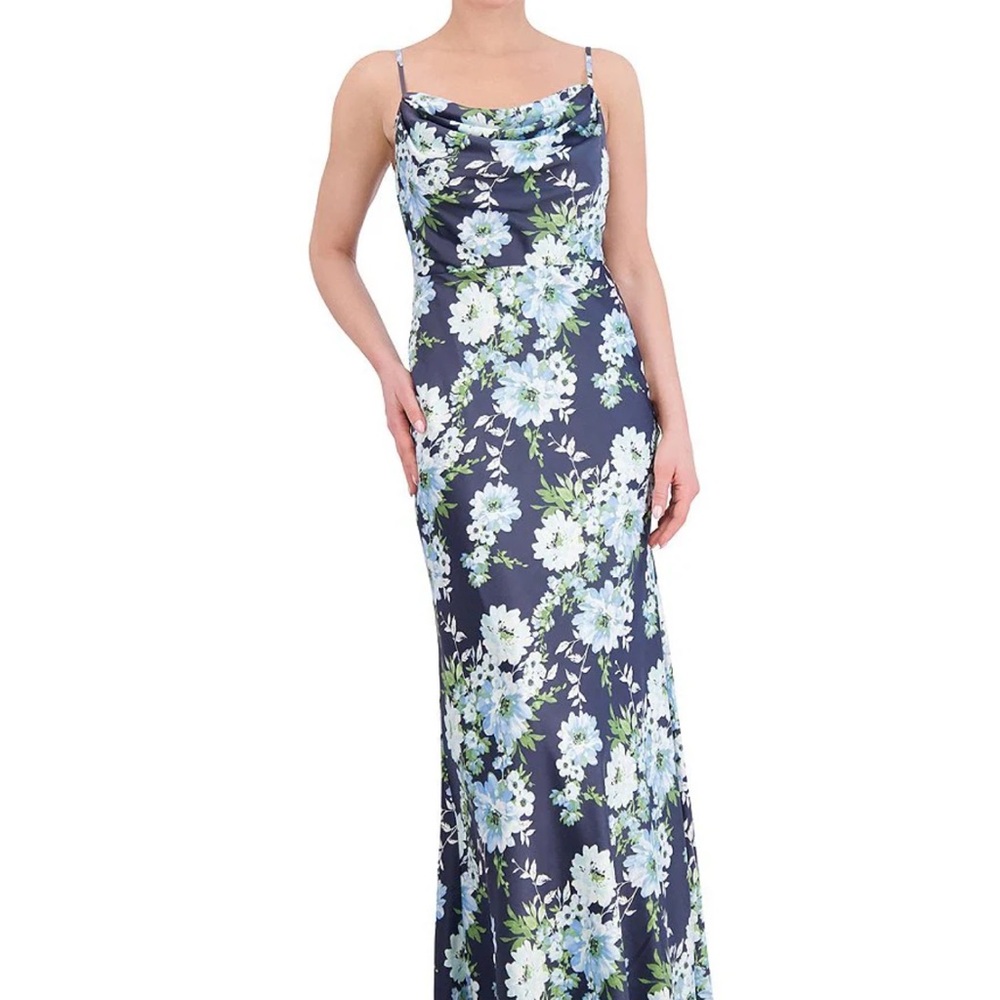 Satin Navy Dress